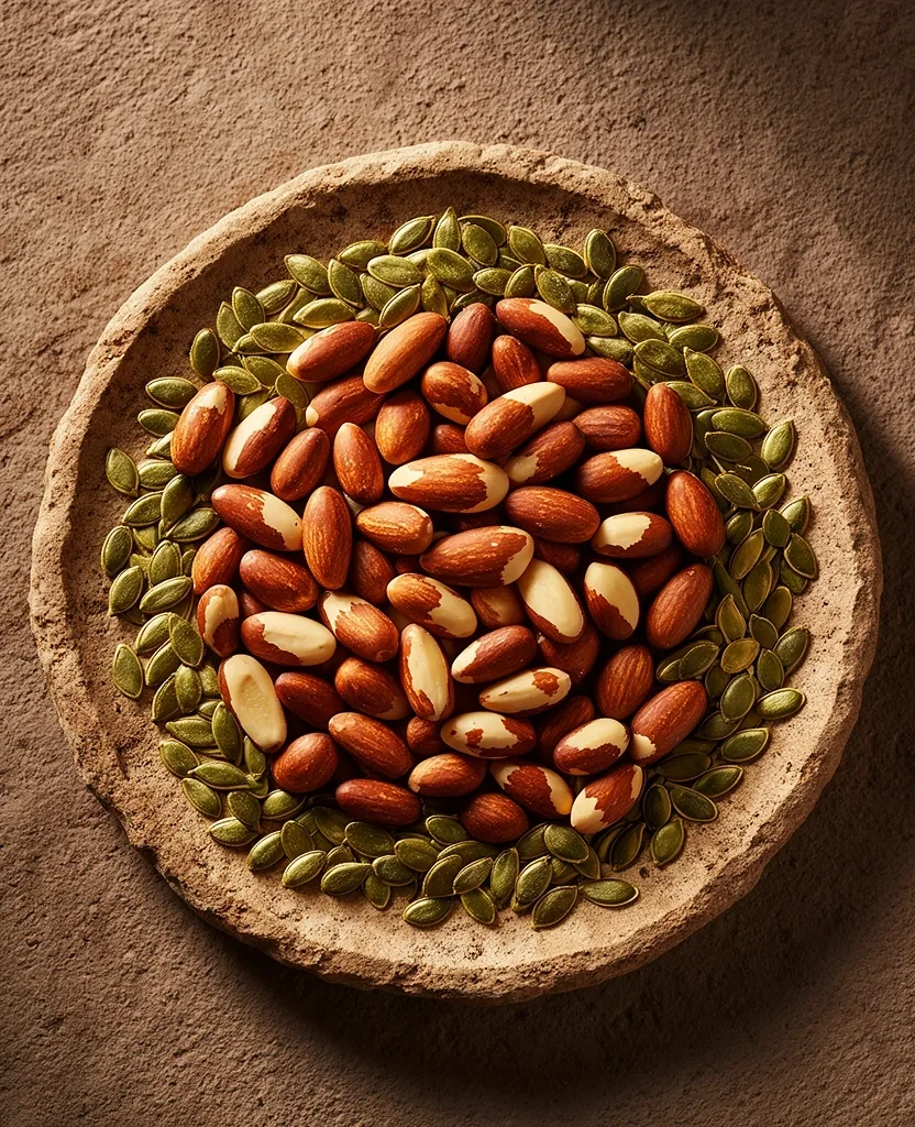 Brazil nuts and pumpkin seeds for selenium and zinc